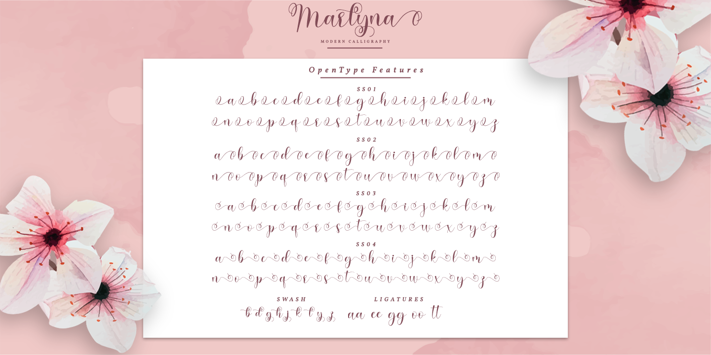 Beispiel einer Marlyna Regular-Schriftart
